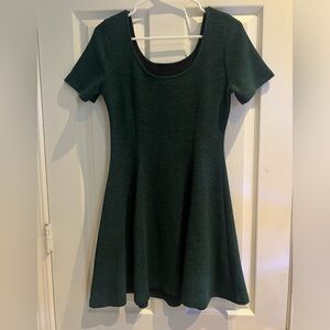 Dark green stretchy skater dress